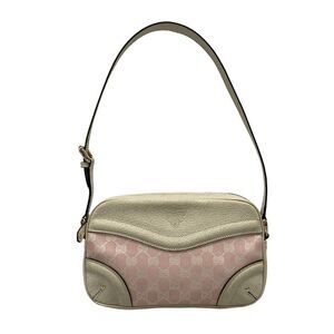 Gucci Shoulder Bag GG Pattern 262900 Light Pink X Ivory Leather